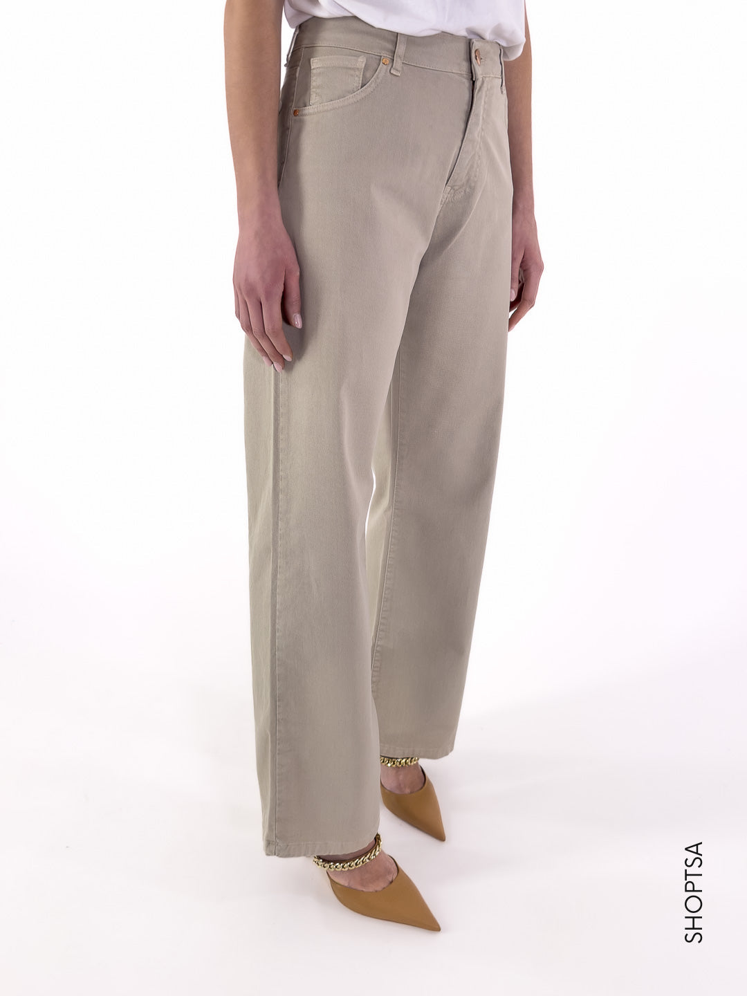 Pantalone in denim fit palazzo