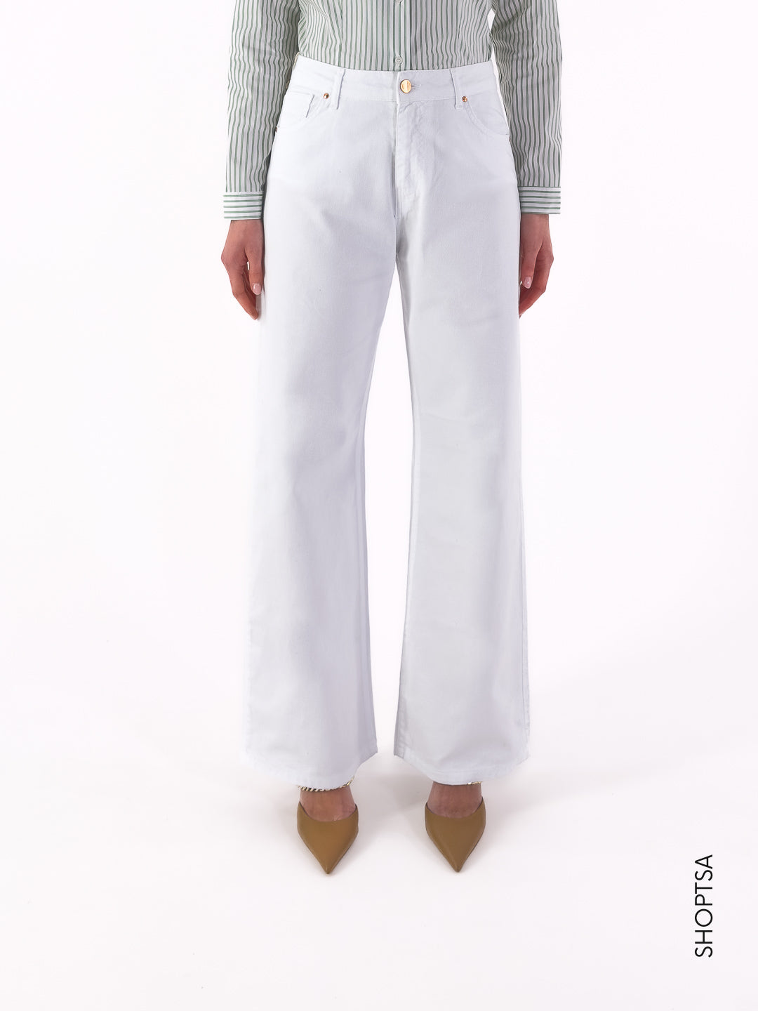 Pantalone in denim fit palazzo