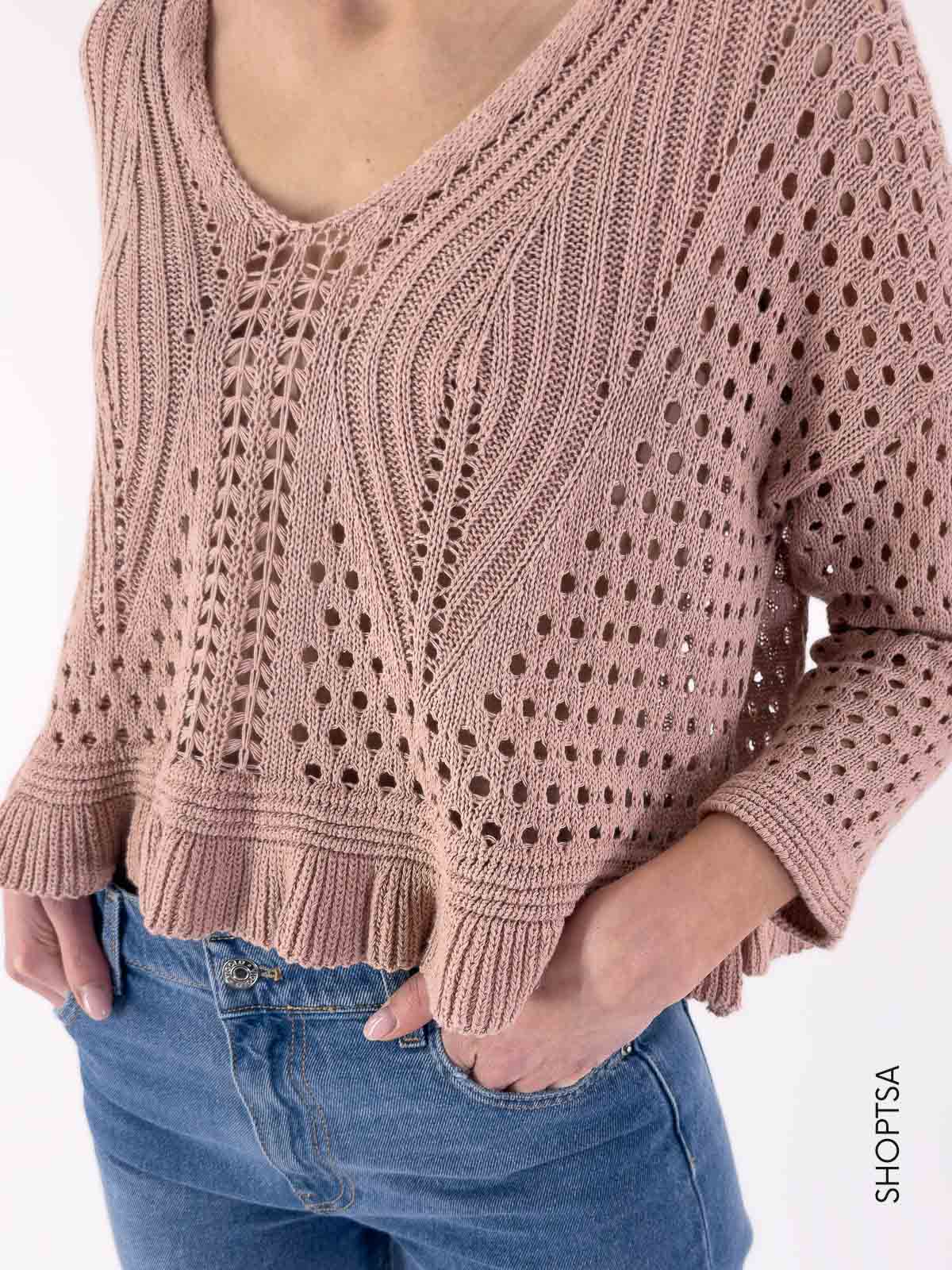 Maglia traforata cropped 55053 - Vicolo - Vicolo - shopTSa