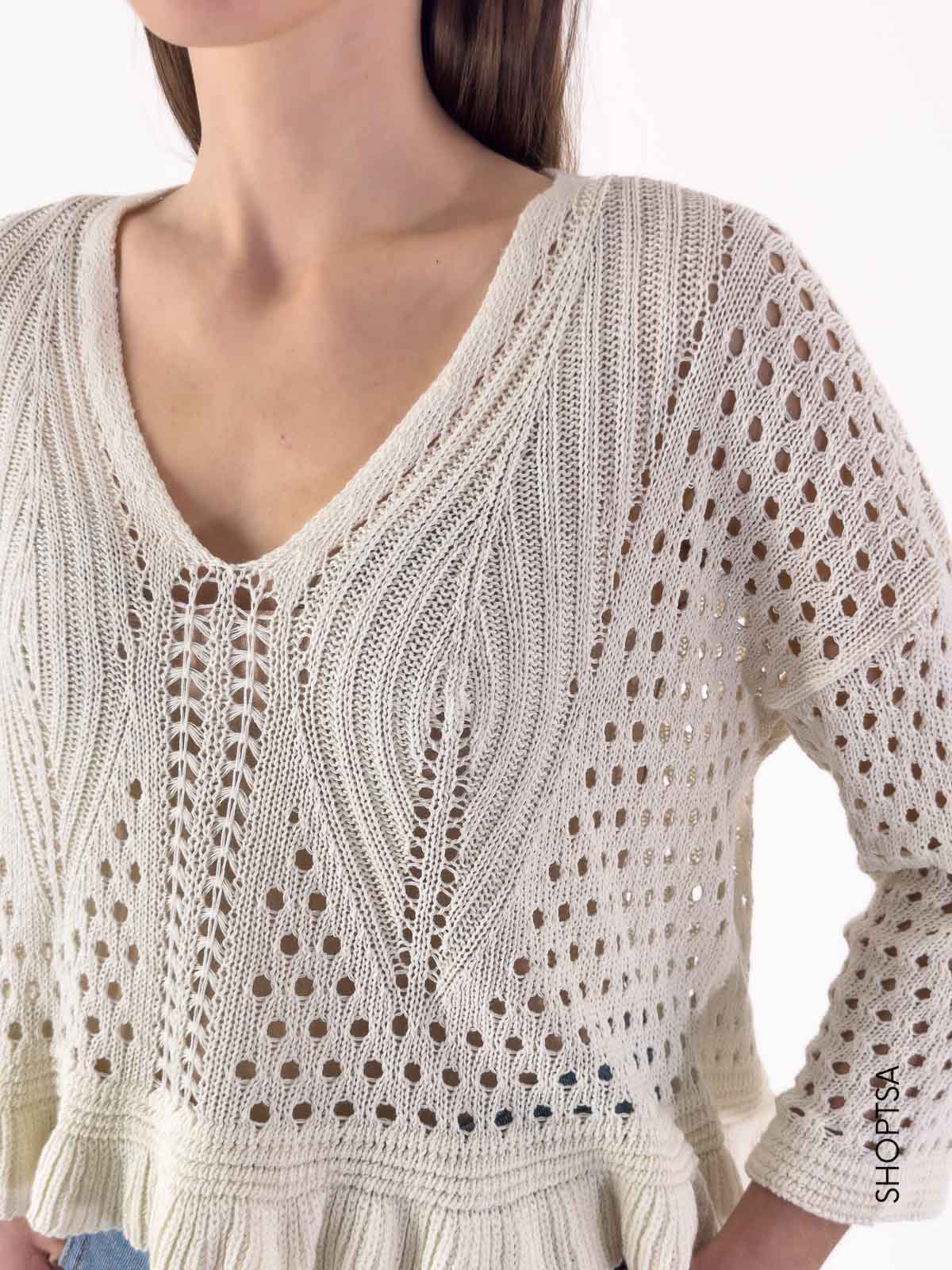 Maglia traforata cropped 55053 - Vicolo - Vicolo - shopTSa
