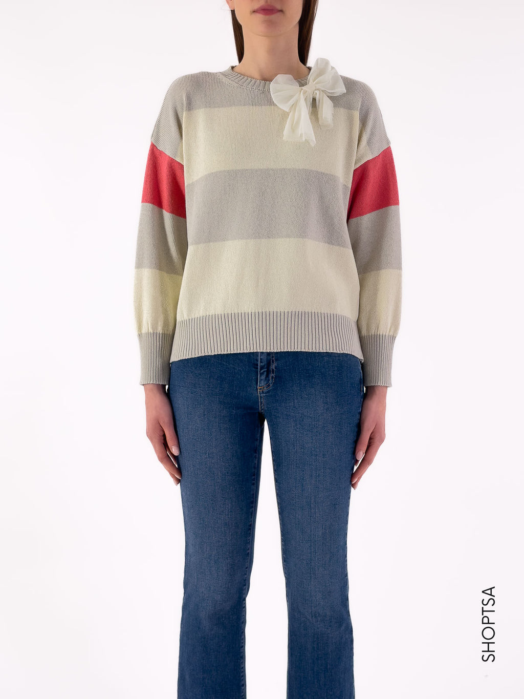 Maglia cotone con fiocco 77073 | ViCOLO - Vicolo - shopTSa