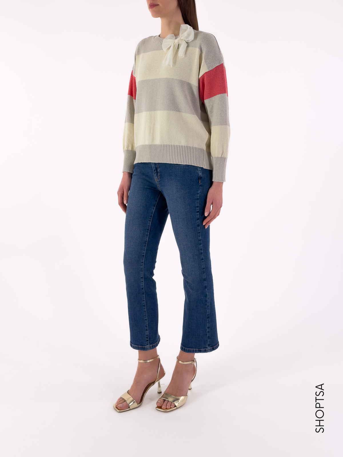 Maglia cotone con fiocco 77073 | ViCOLO - Vicolo - shopTSa