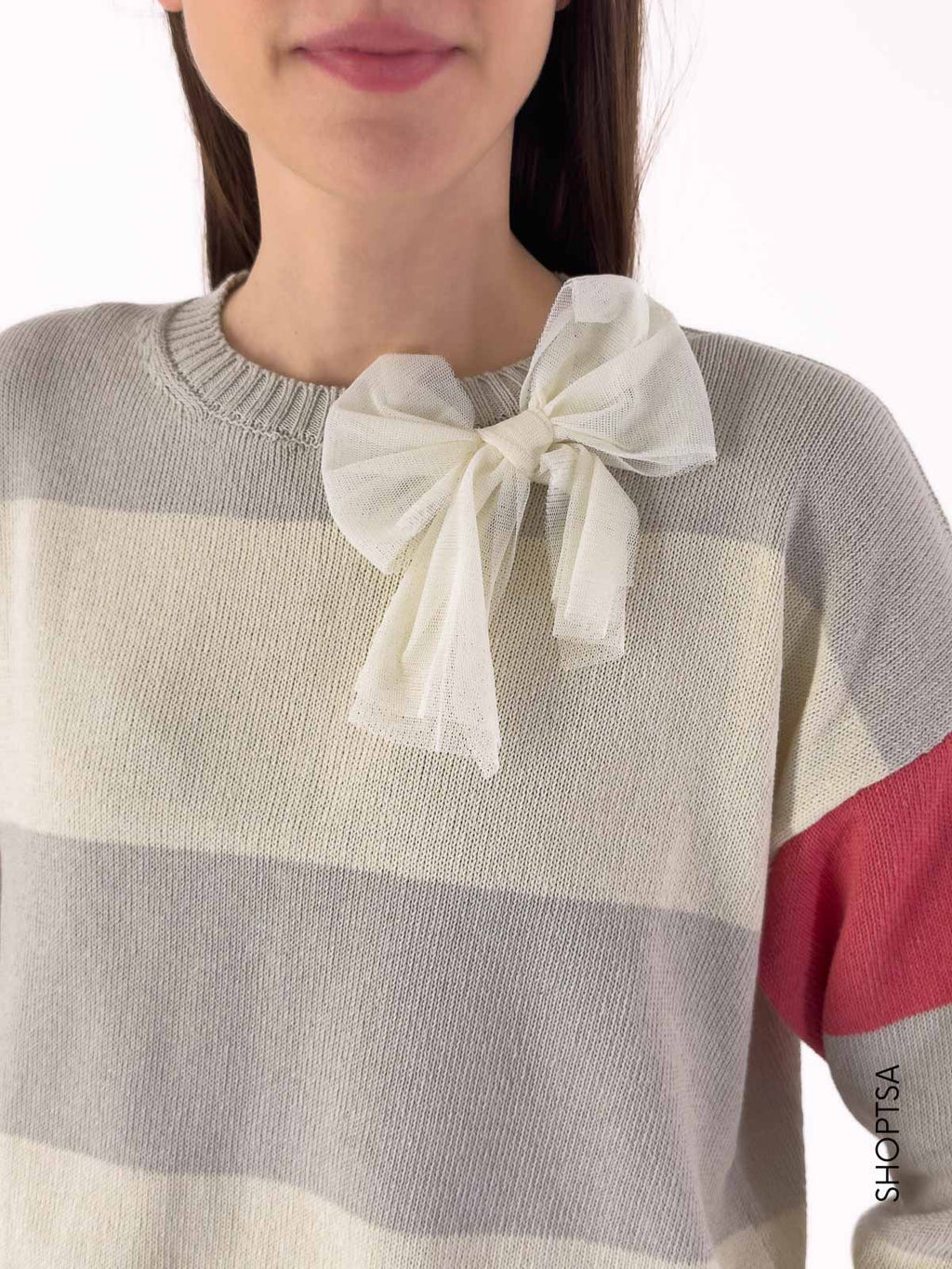 Maglia cotone con fiocco 77073 | ViCOLO - Vicolo - shopTSa