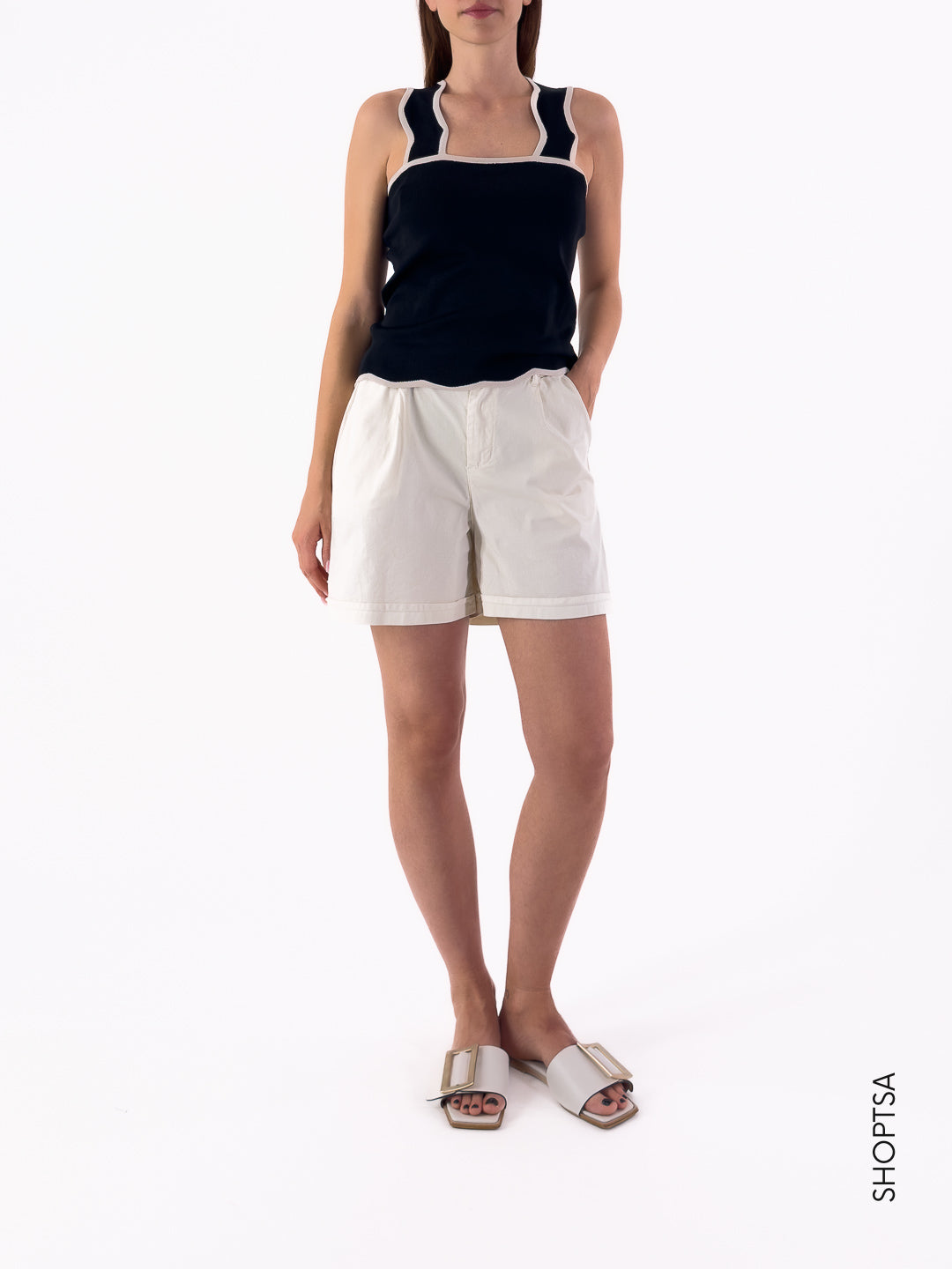Top elasticizzato crop