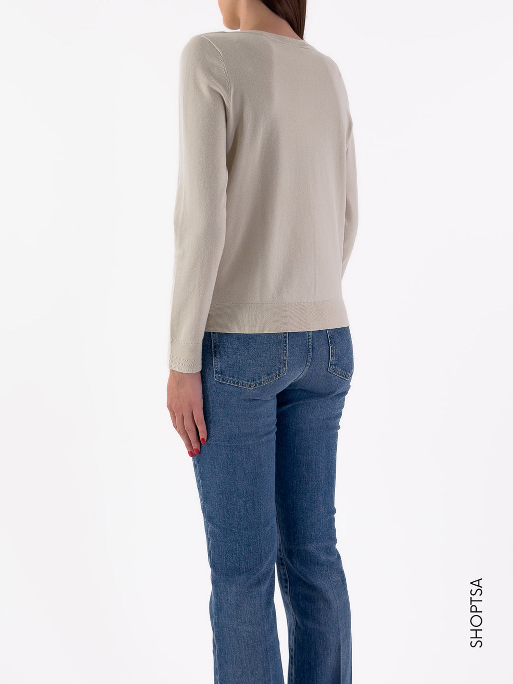 Pullover in cotone scollo a barca