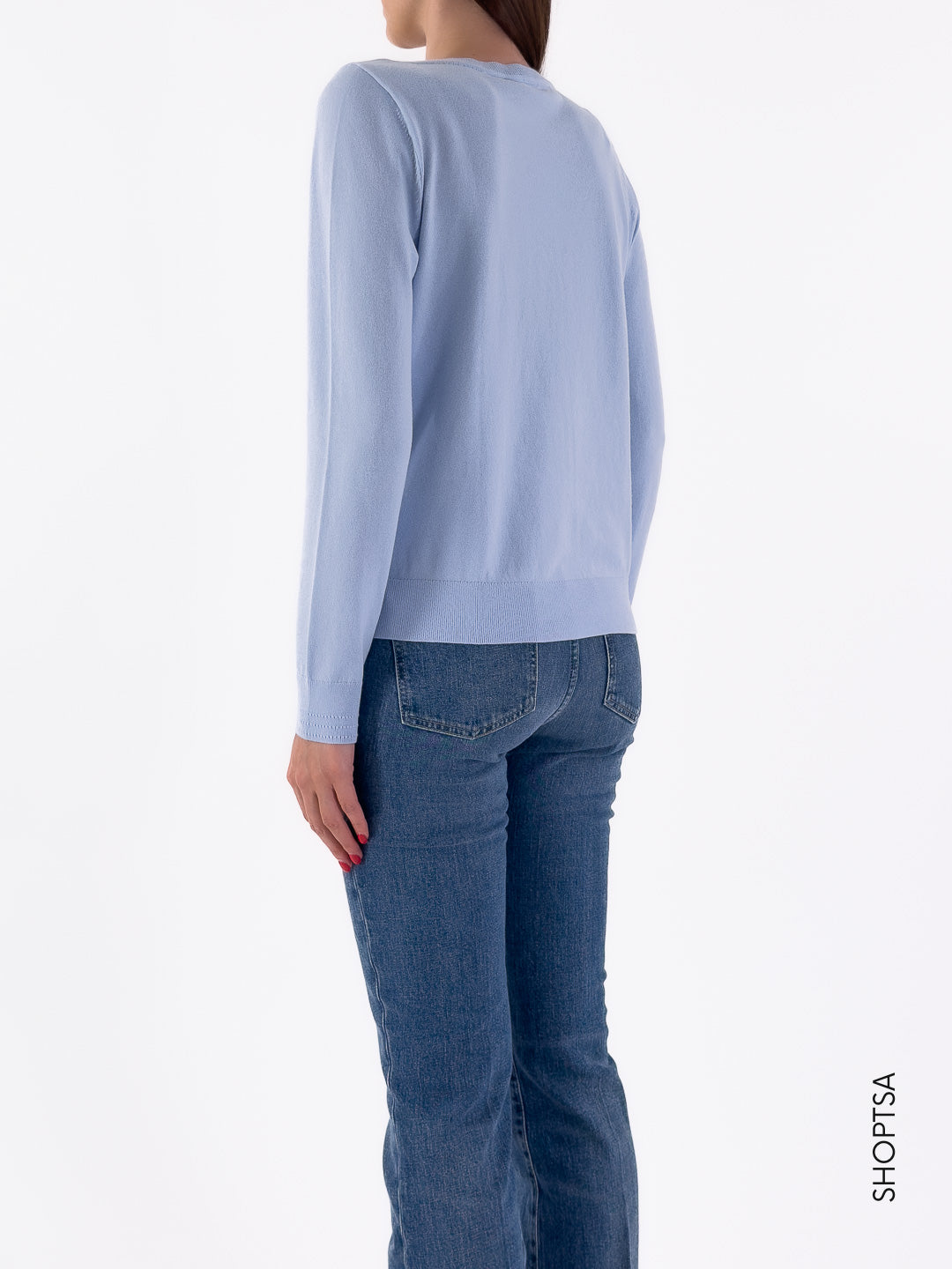 Pullover in cotone scollo a barca