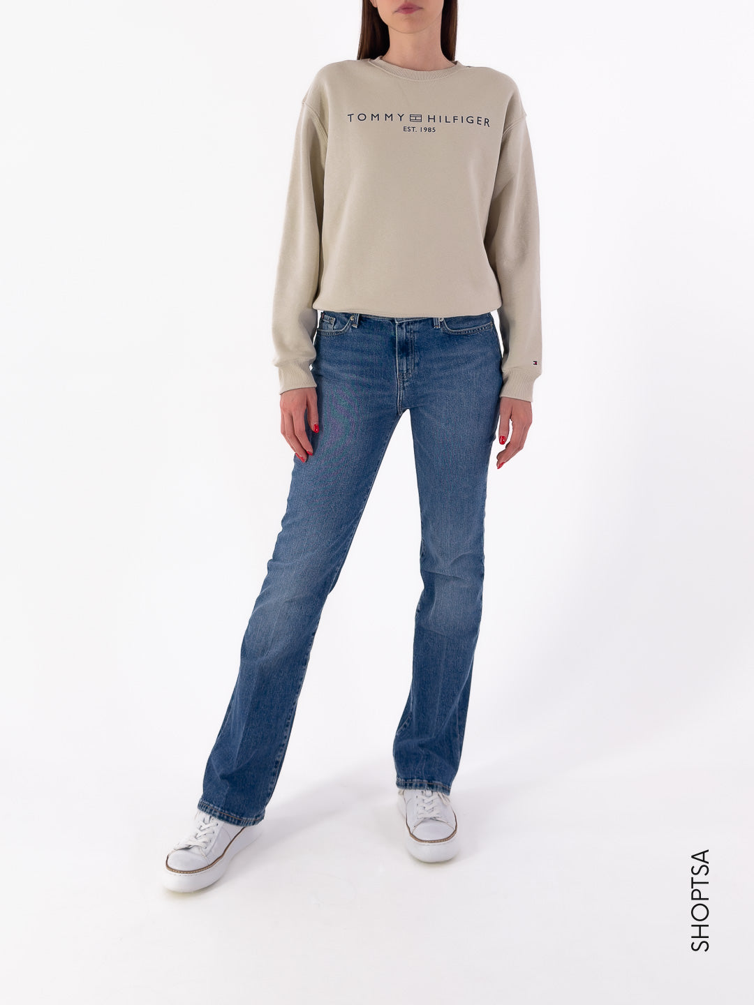 Felpa girocollo logo TH fleece