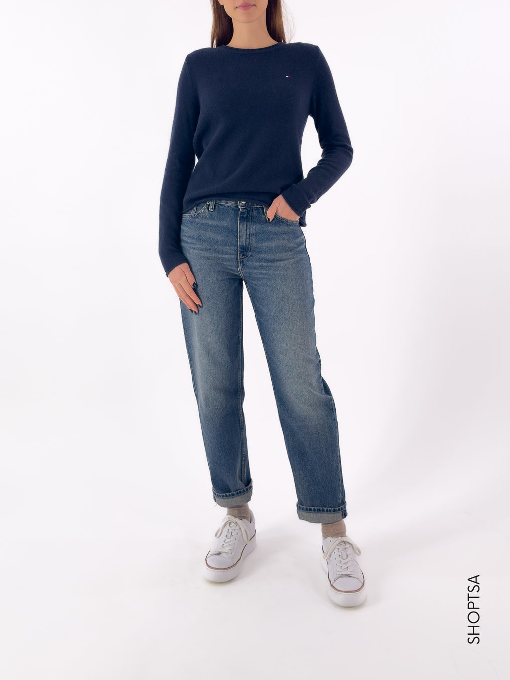 Pullover in pura lana a righe