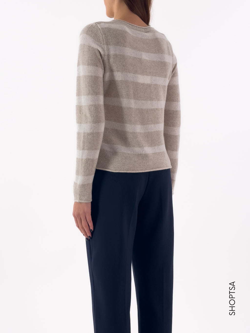 Pullover in pura lana a righe