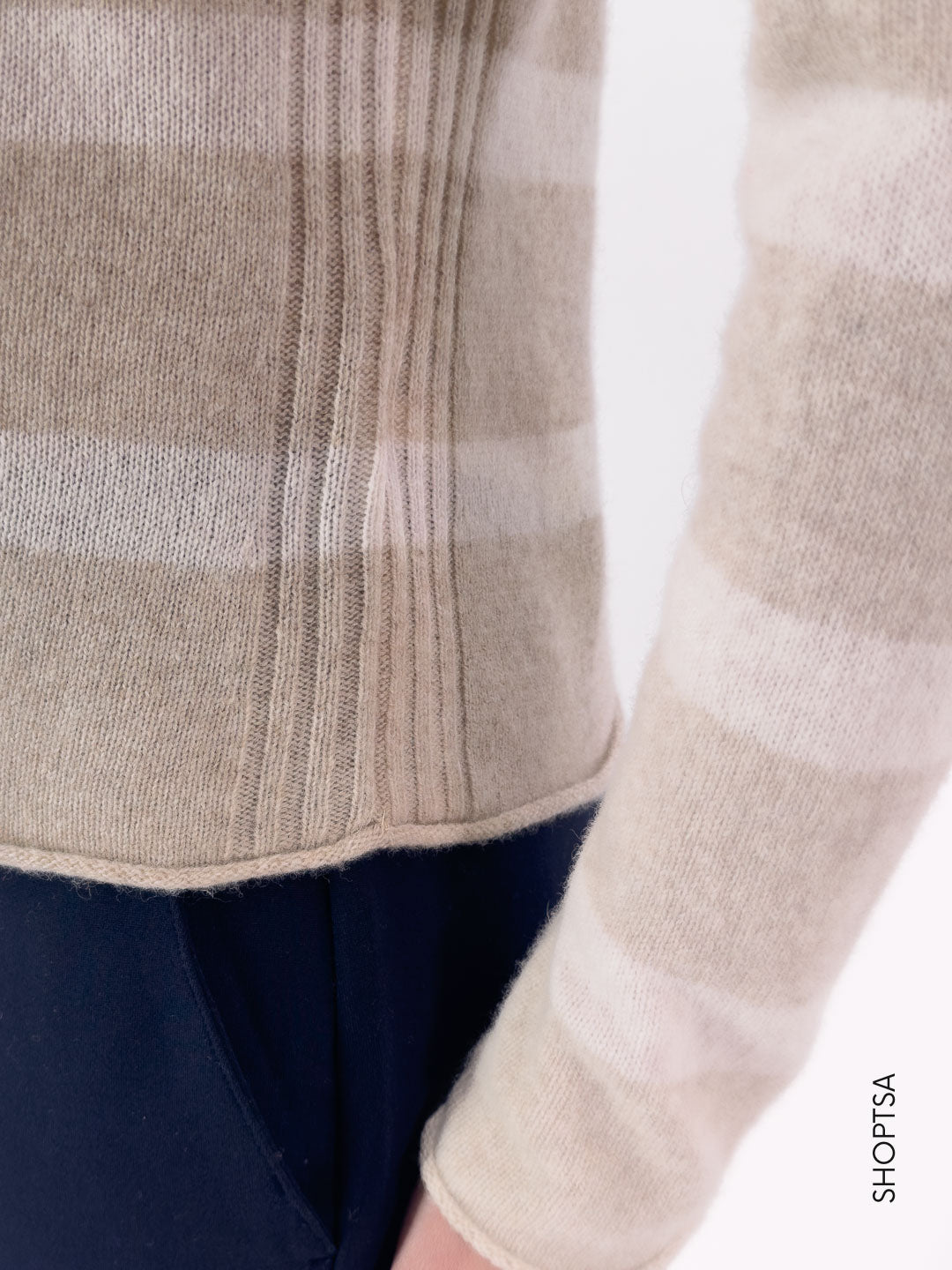 Pullover in pura lana a righe