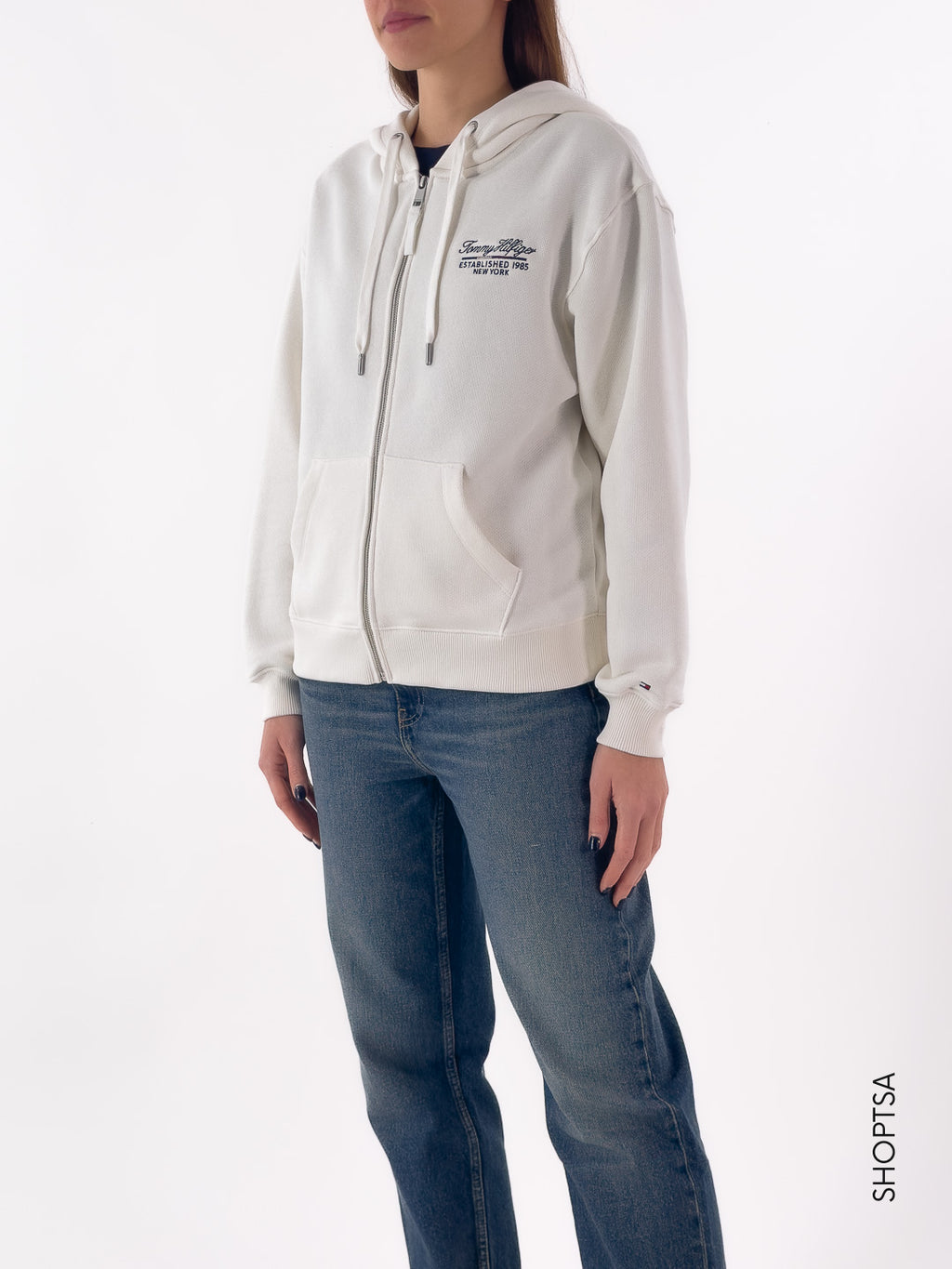 Felpa ricamo con cappuccio