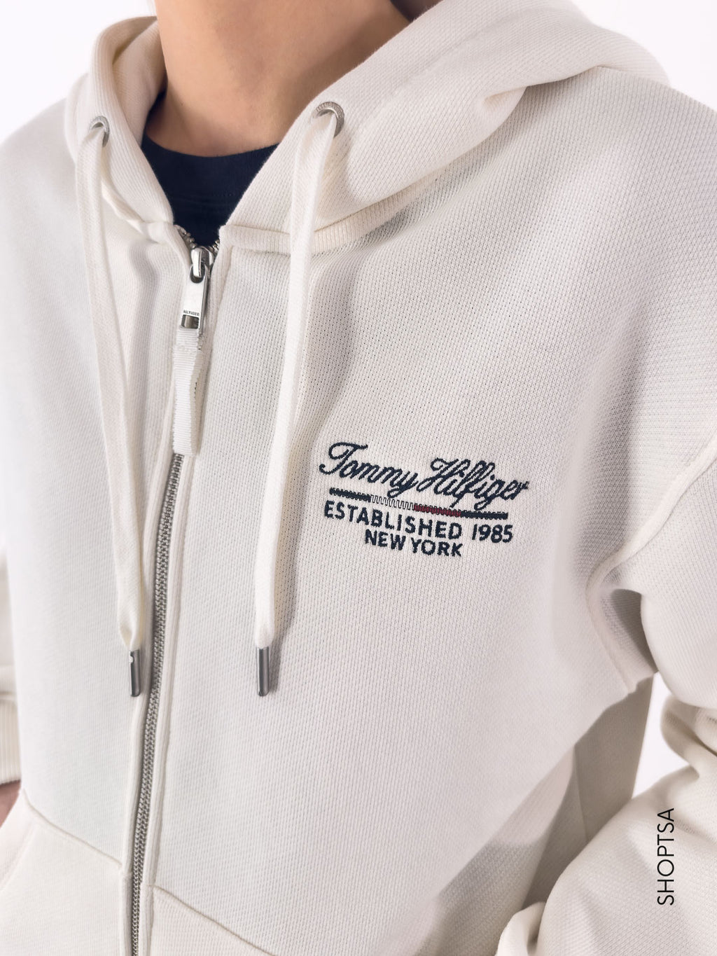 Felpa ricamo con cappuccio