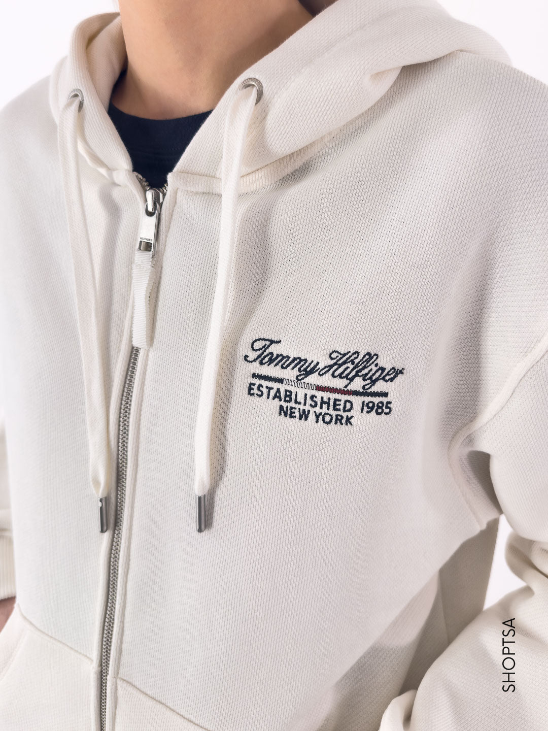 Felpa ricamo con cappuccio