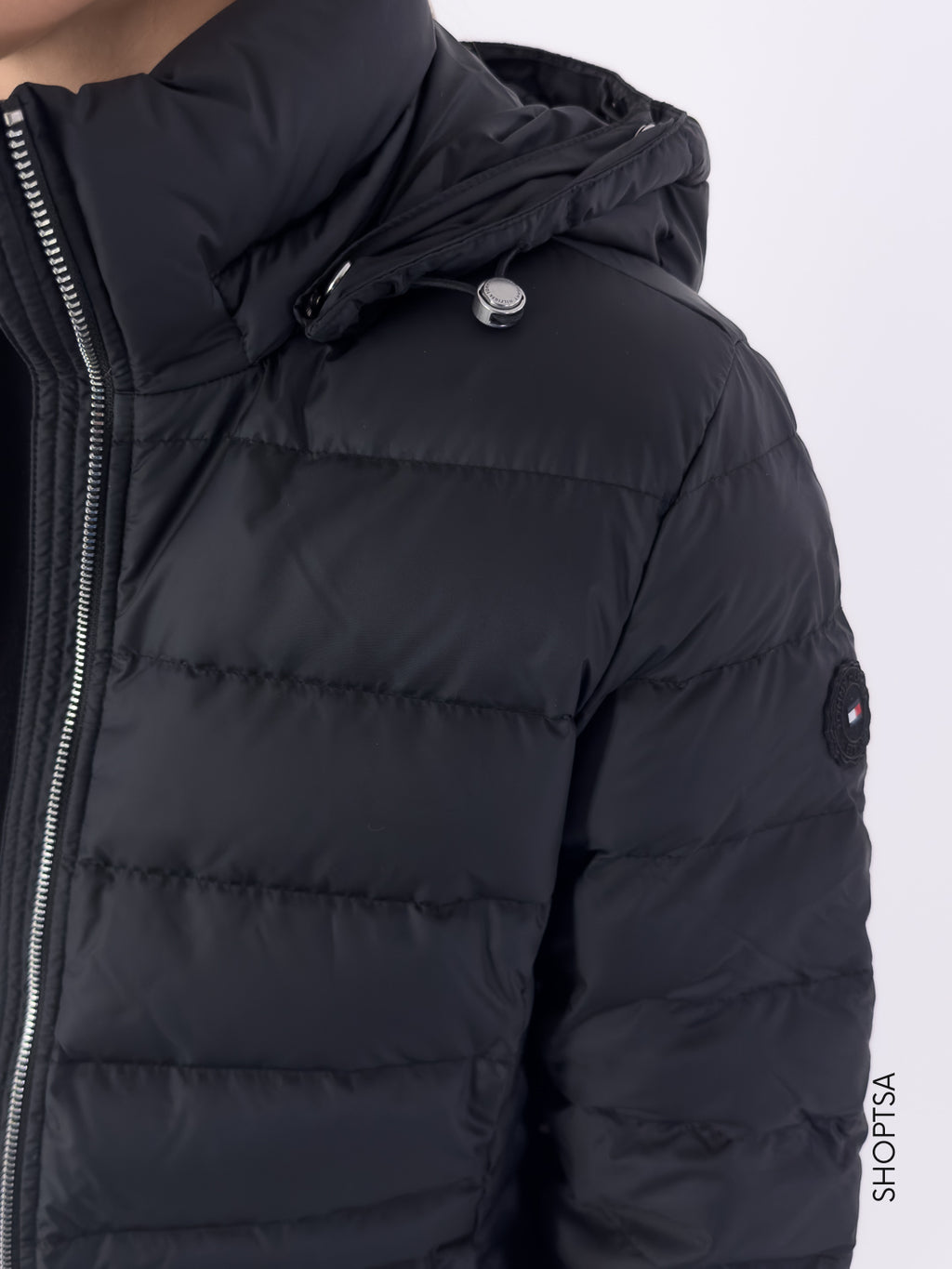 Giubbotto nero cappuccio staccabile 42741