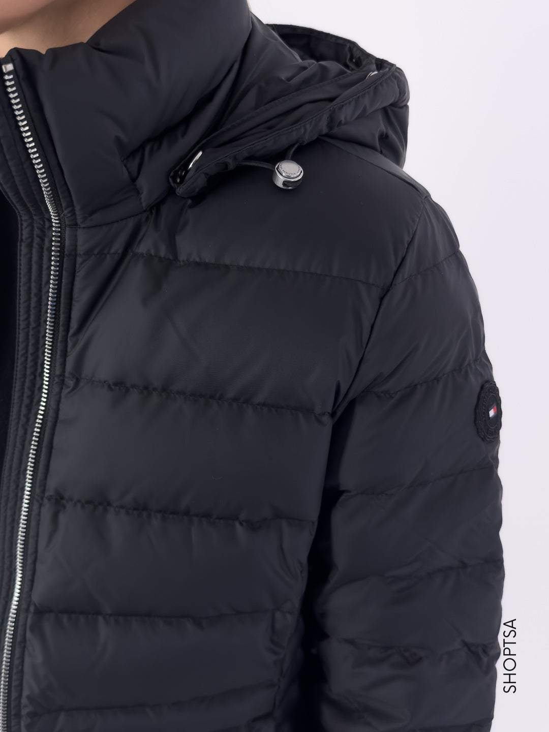 Giubbotto nero cappuccio staccabile 42741