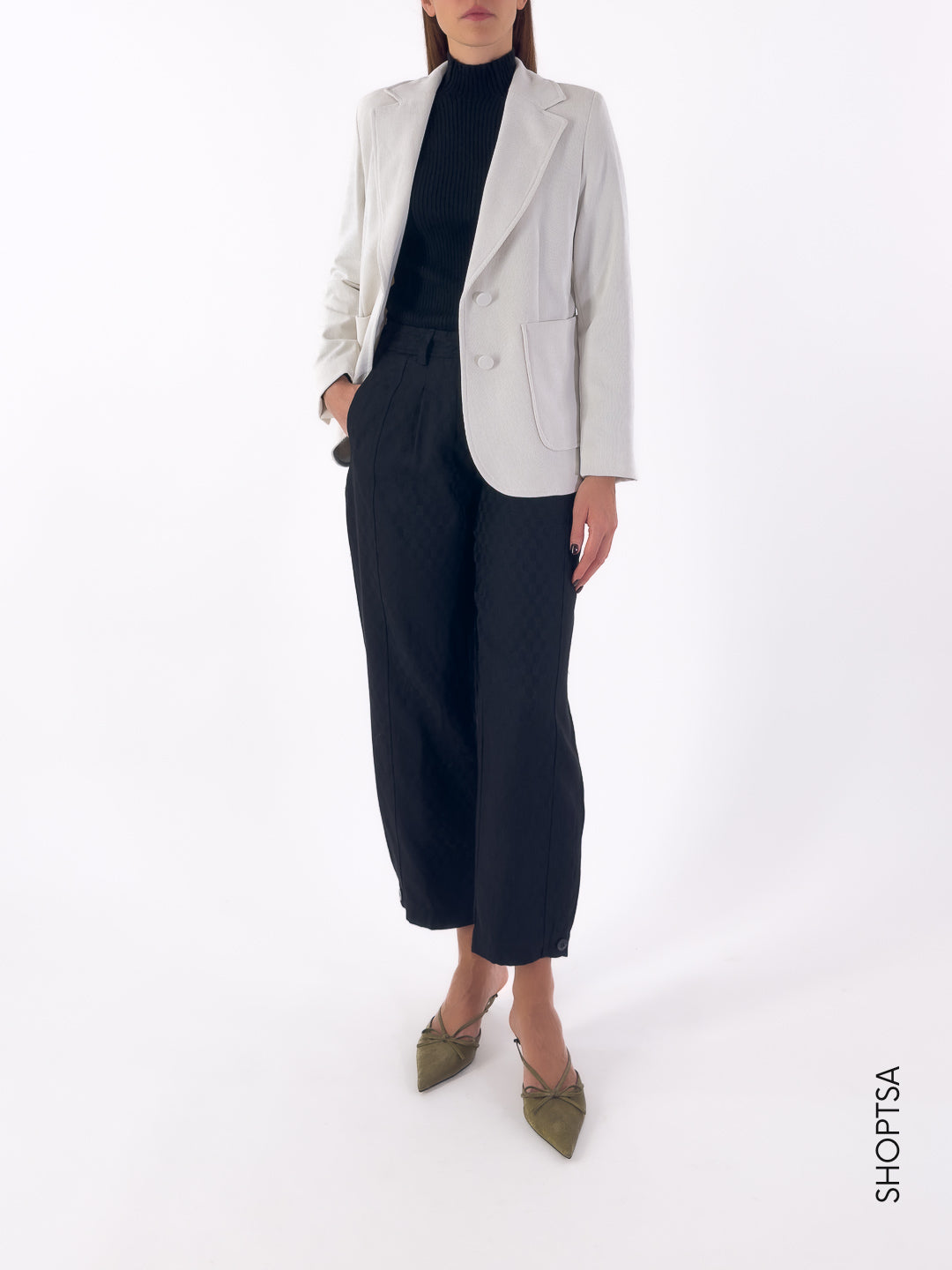 Blazer in velluto costa sottile