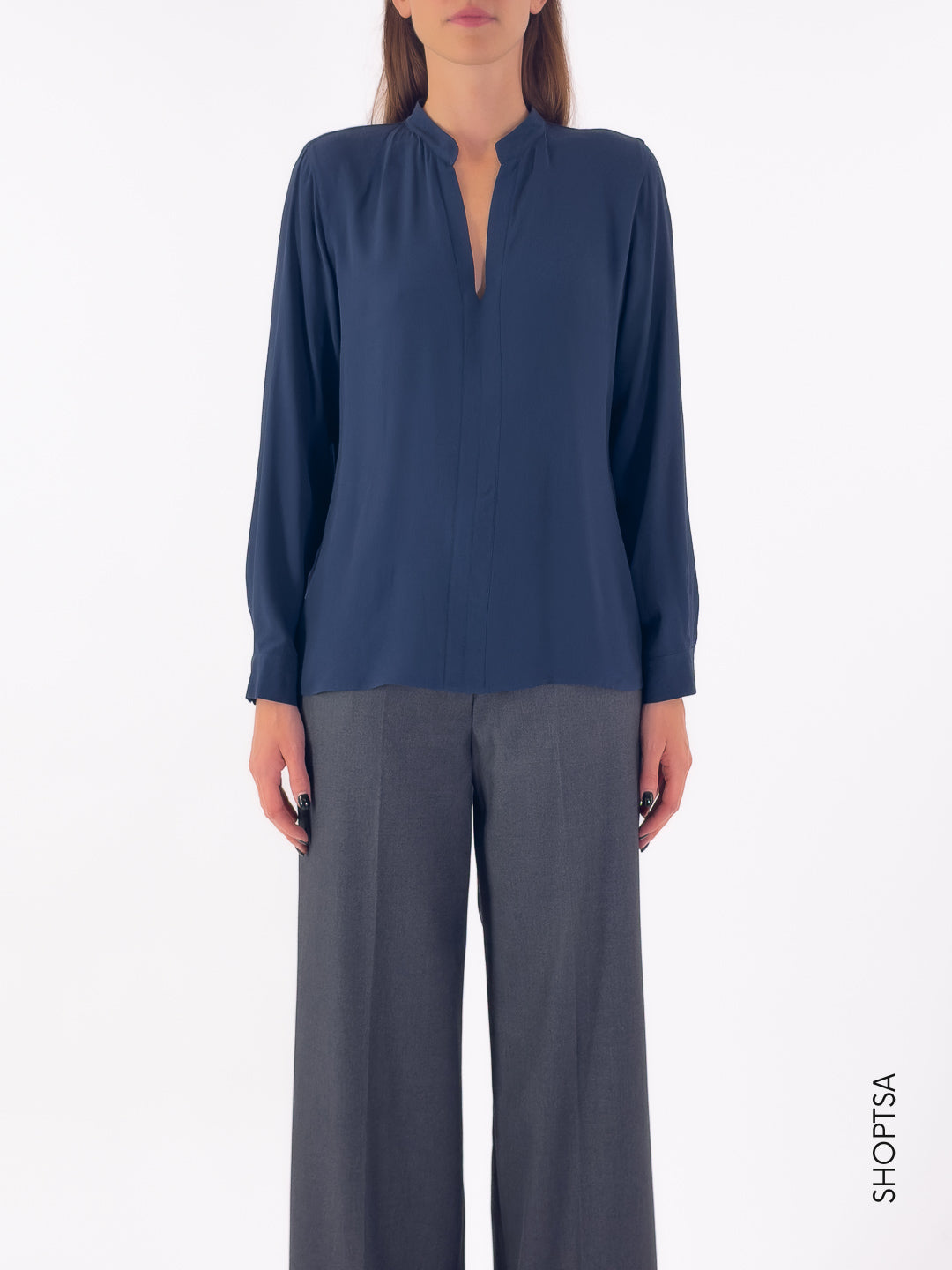 Camicia in seta e jersey