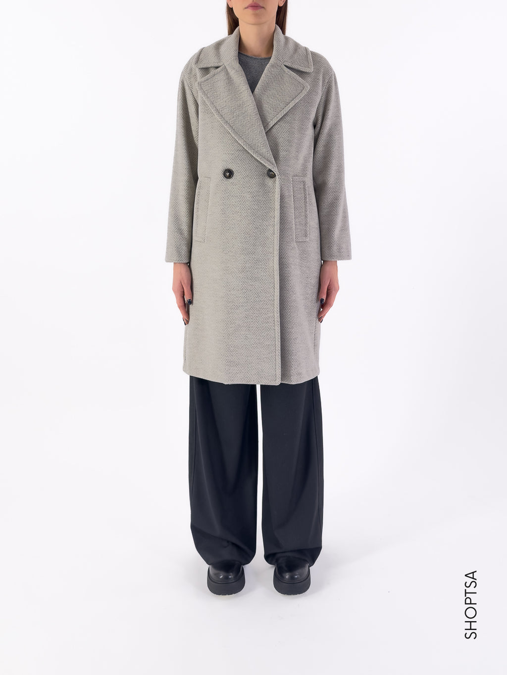 Cappotto chevron lungo