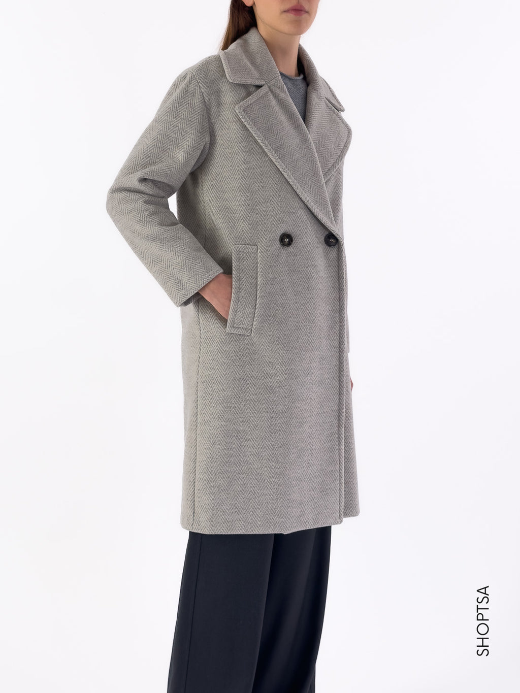 Cappotto chevron lungo