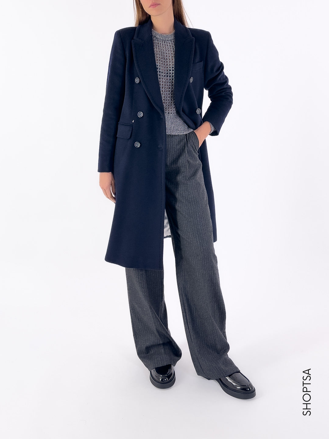 Cappotto doppiopetto in lana MATITA