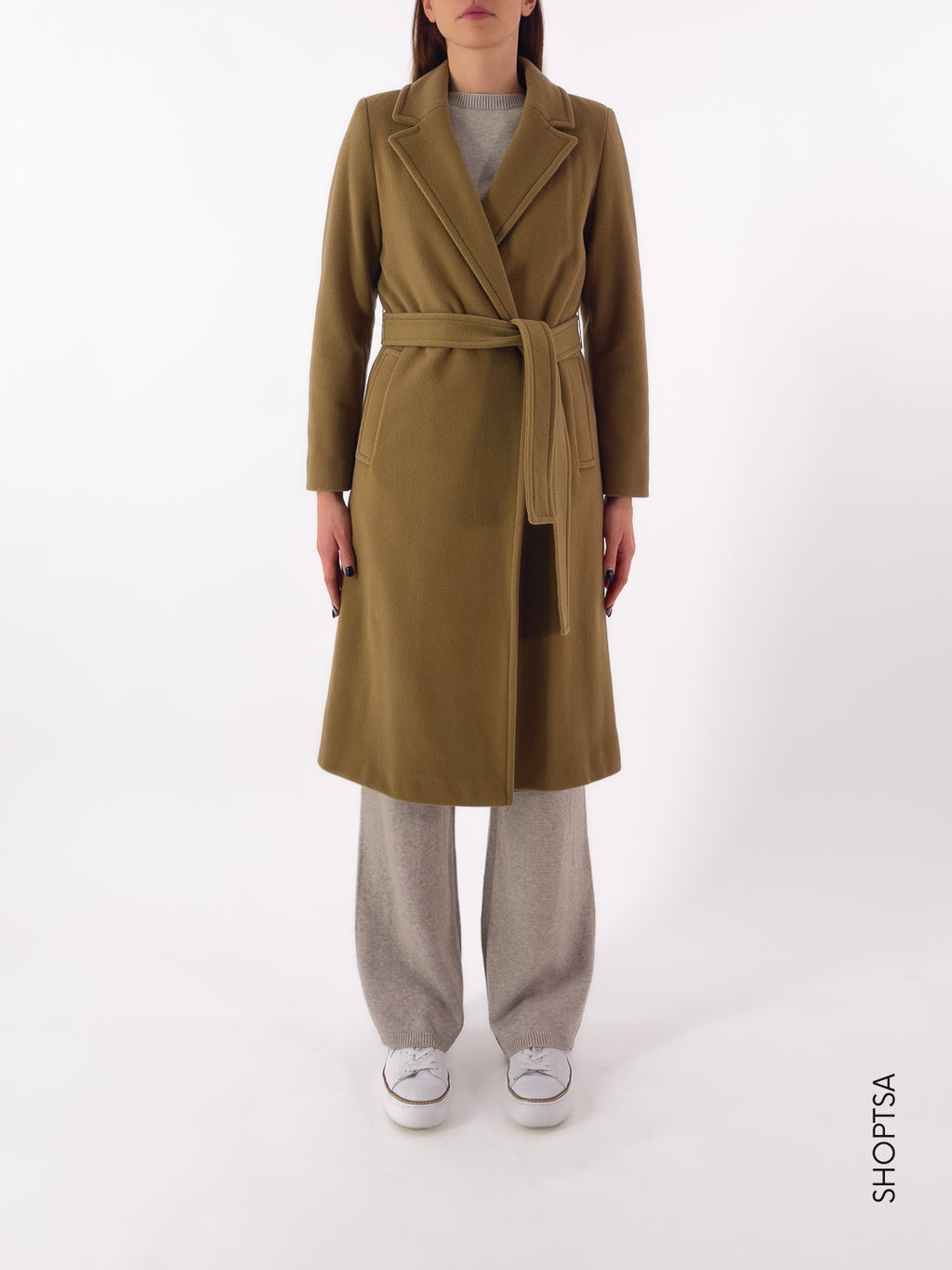 Cappotto lungo in misto lana