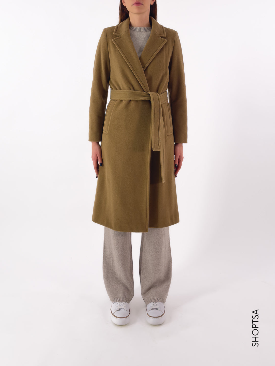 Cappotto lungo in misto lana