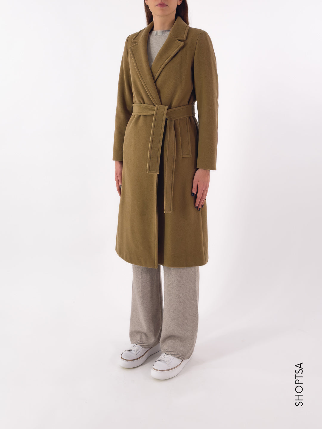 Cappotto in velour con cintura