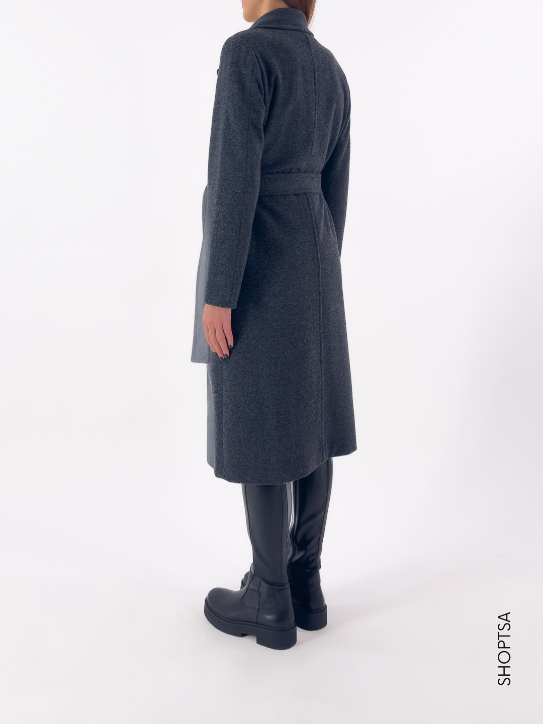 Cappotto in velour con cintura