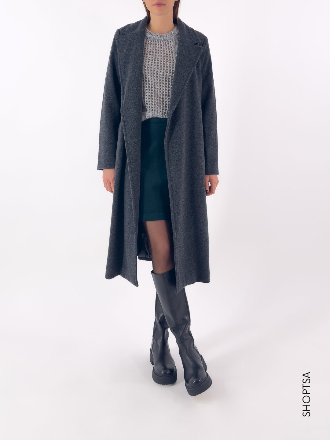 Cappotto lungo in misto lana