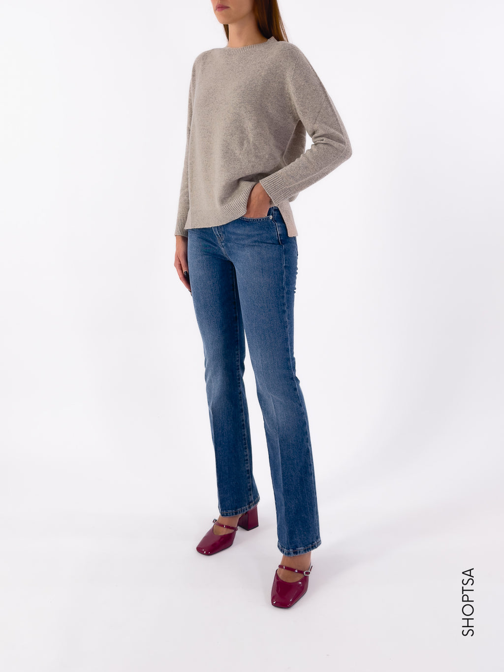 Maglia boxy in lana e cashmere 40204