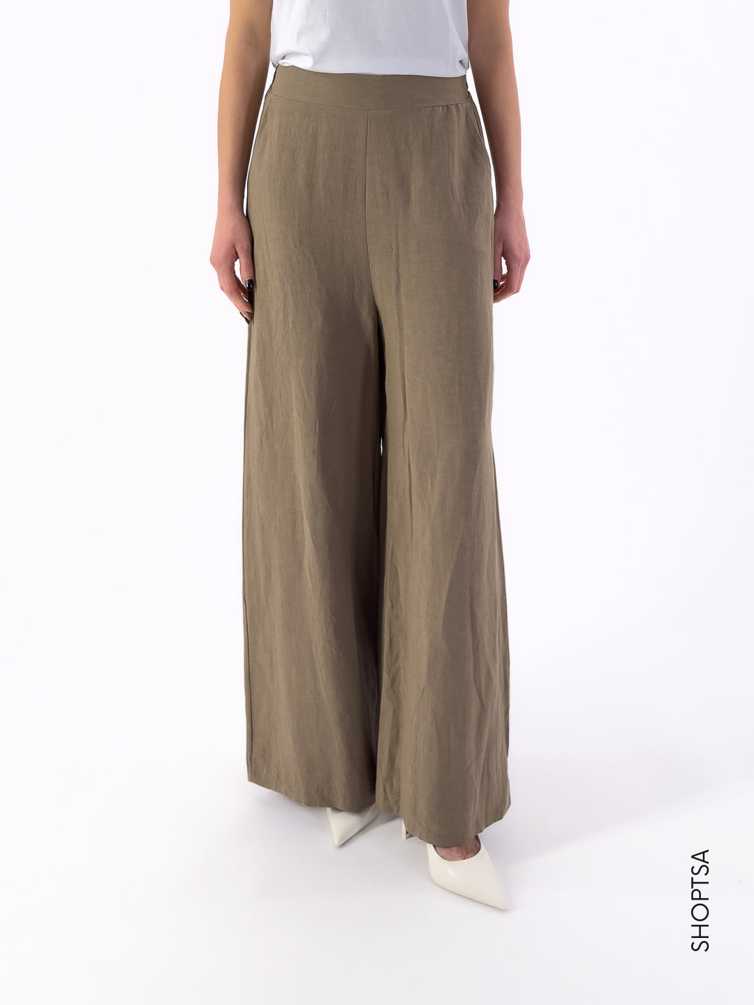 Pantalone ampio cotone e lino