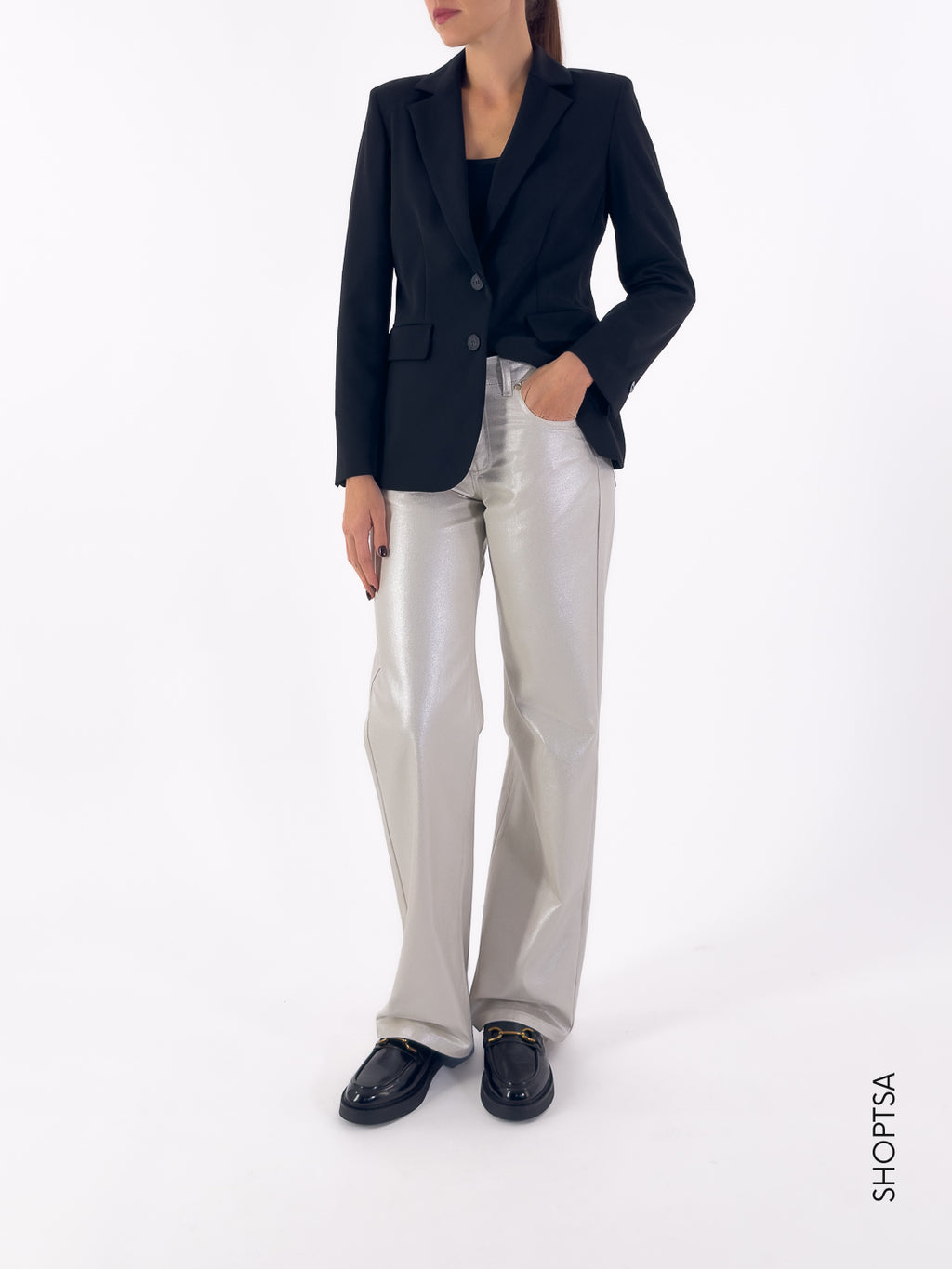 Jeans spalmato dorato