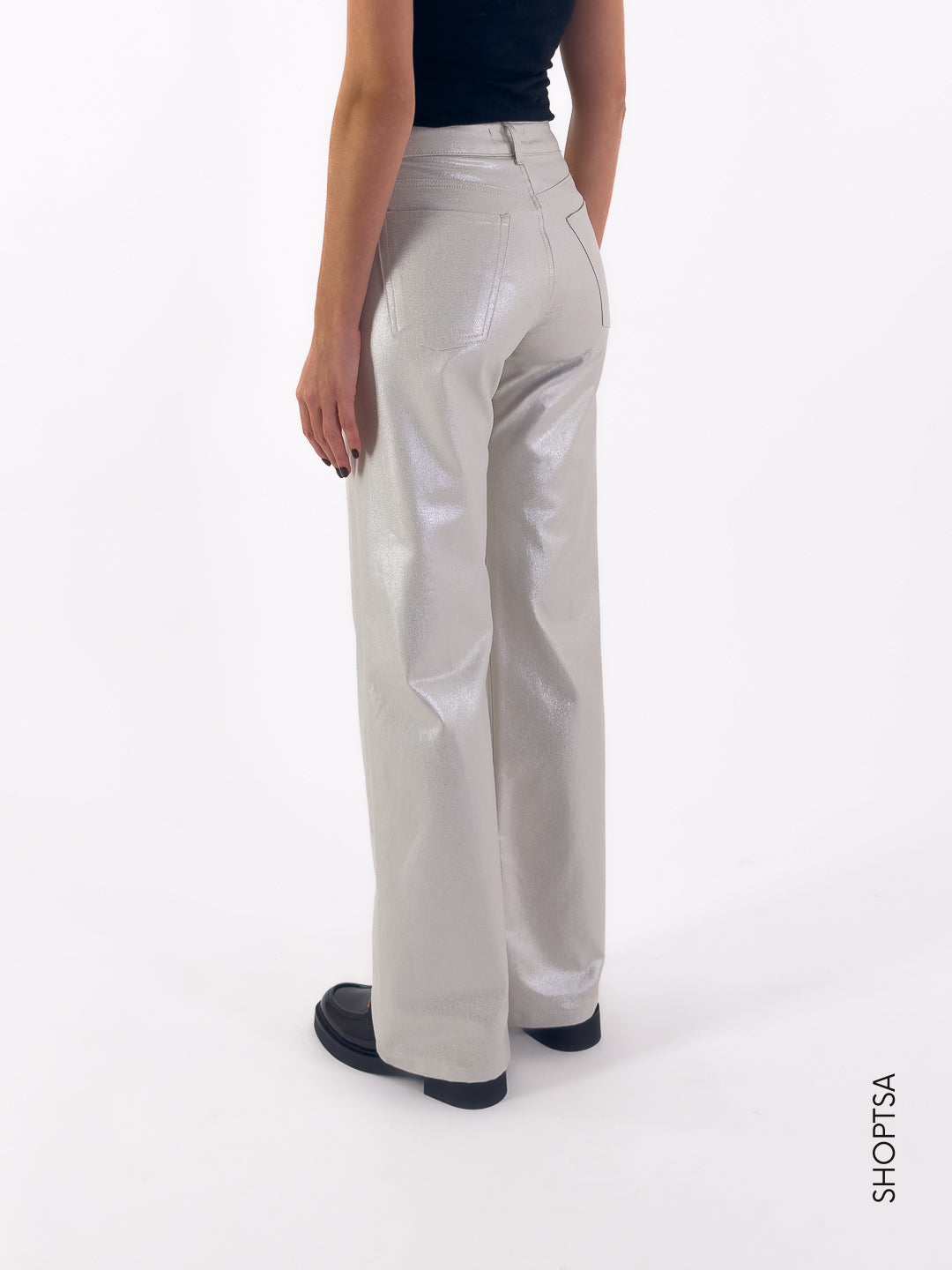 Jeans spalmato dorato