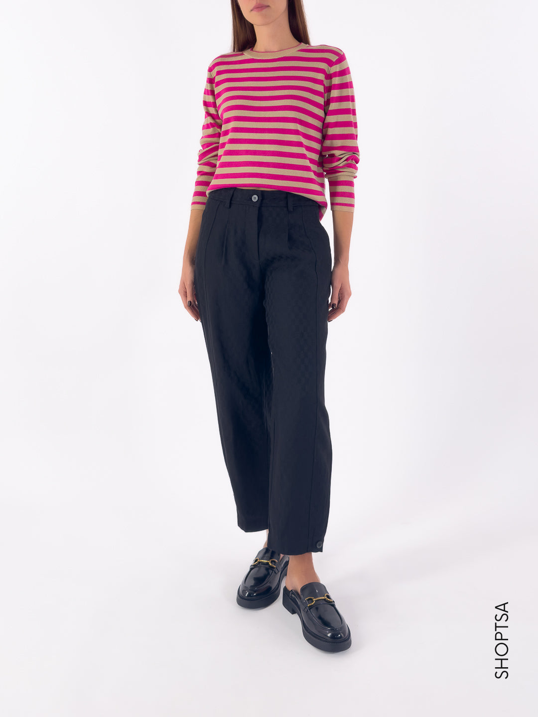 Maglione in viscosa a righe