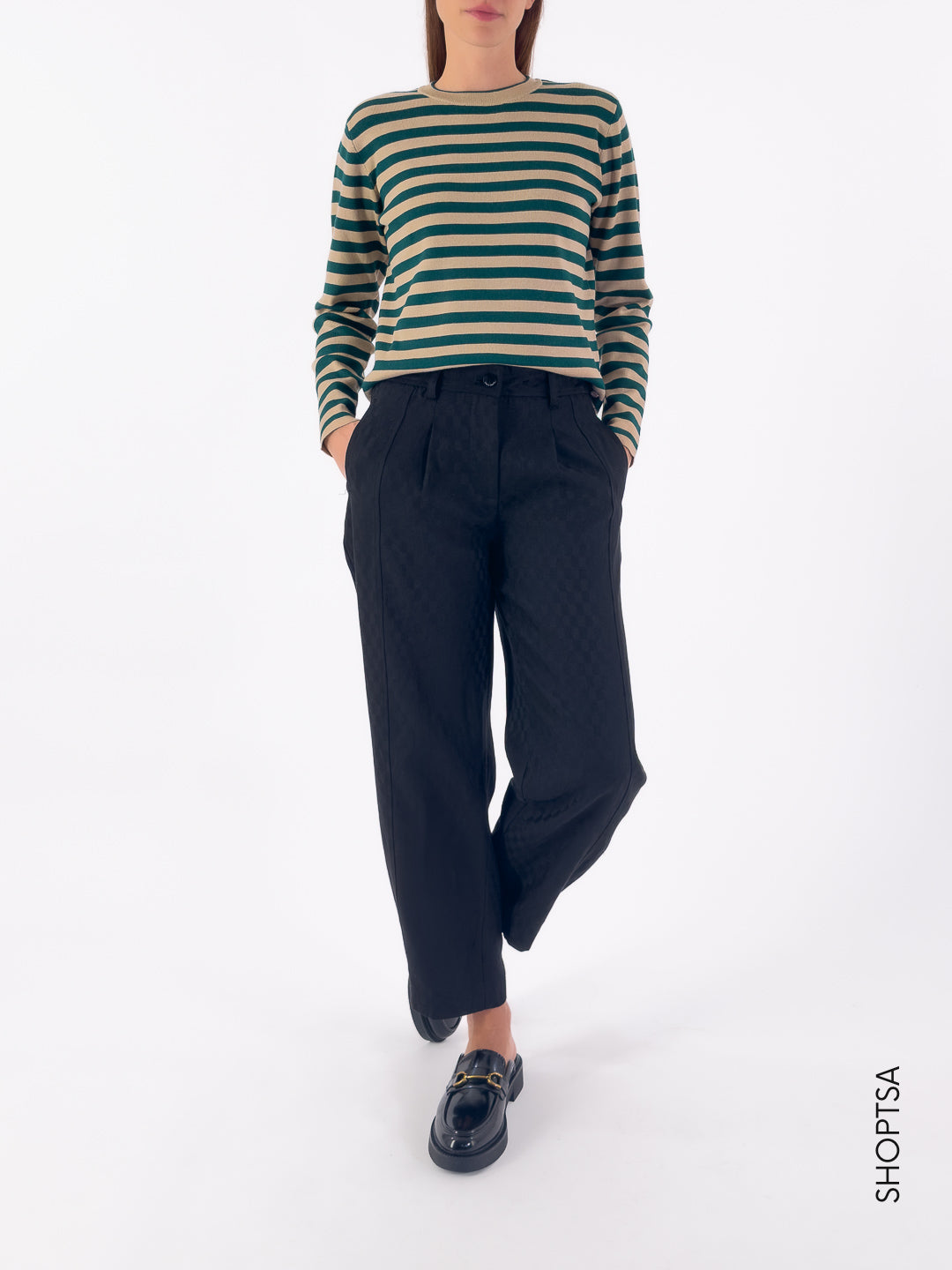 Maglione in viscosa a righe