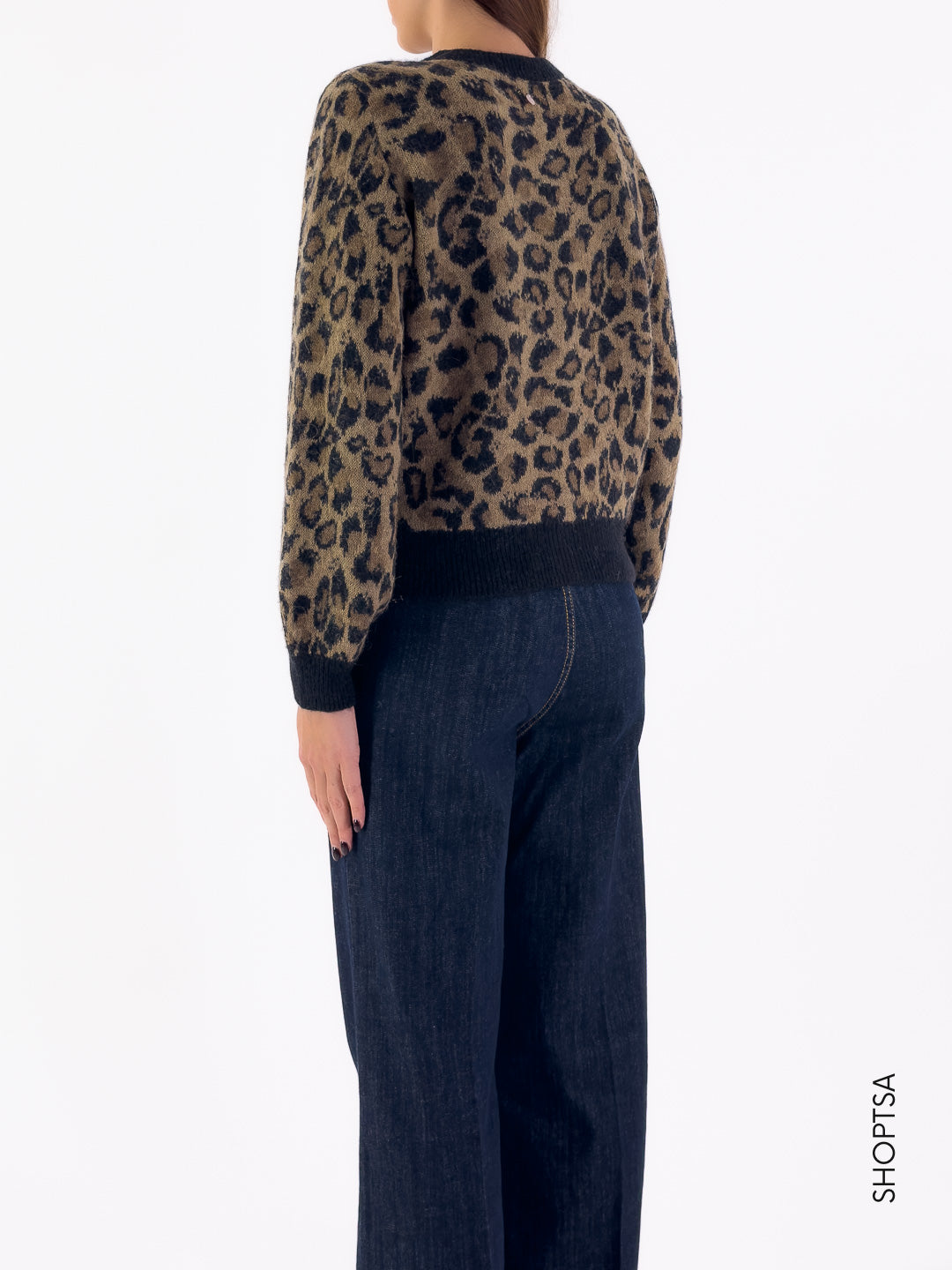 Cardigan in lana leopardato