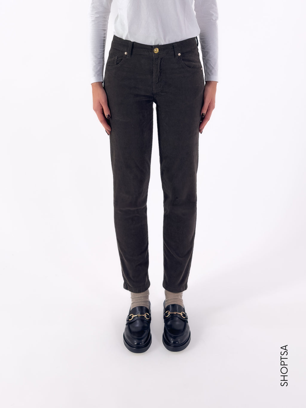 Pantalone velluto skinny