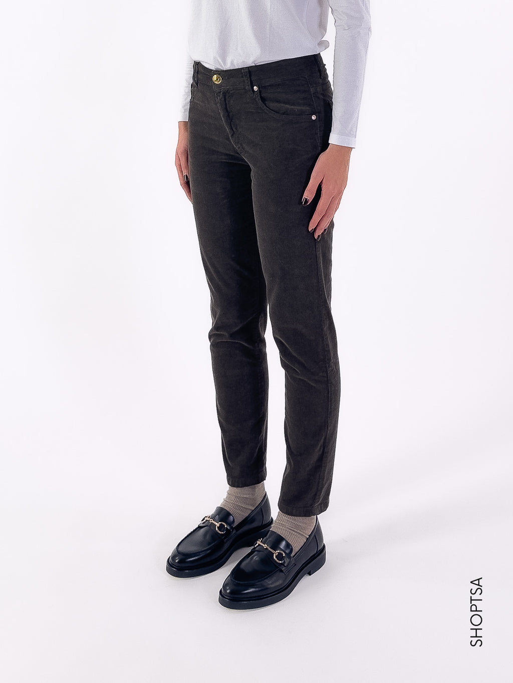Pantalone velluto skinny