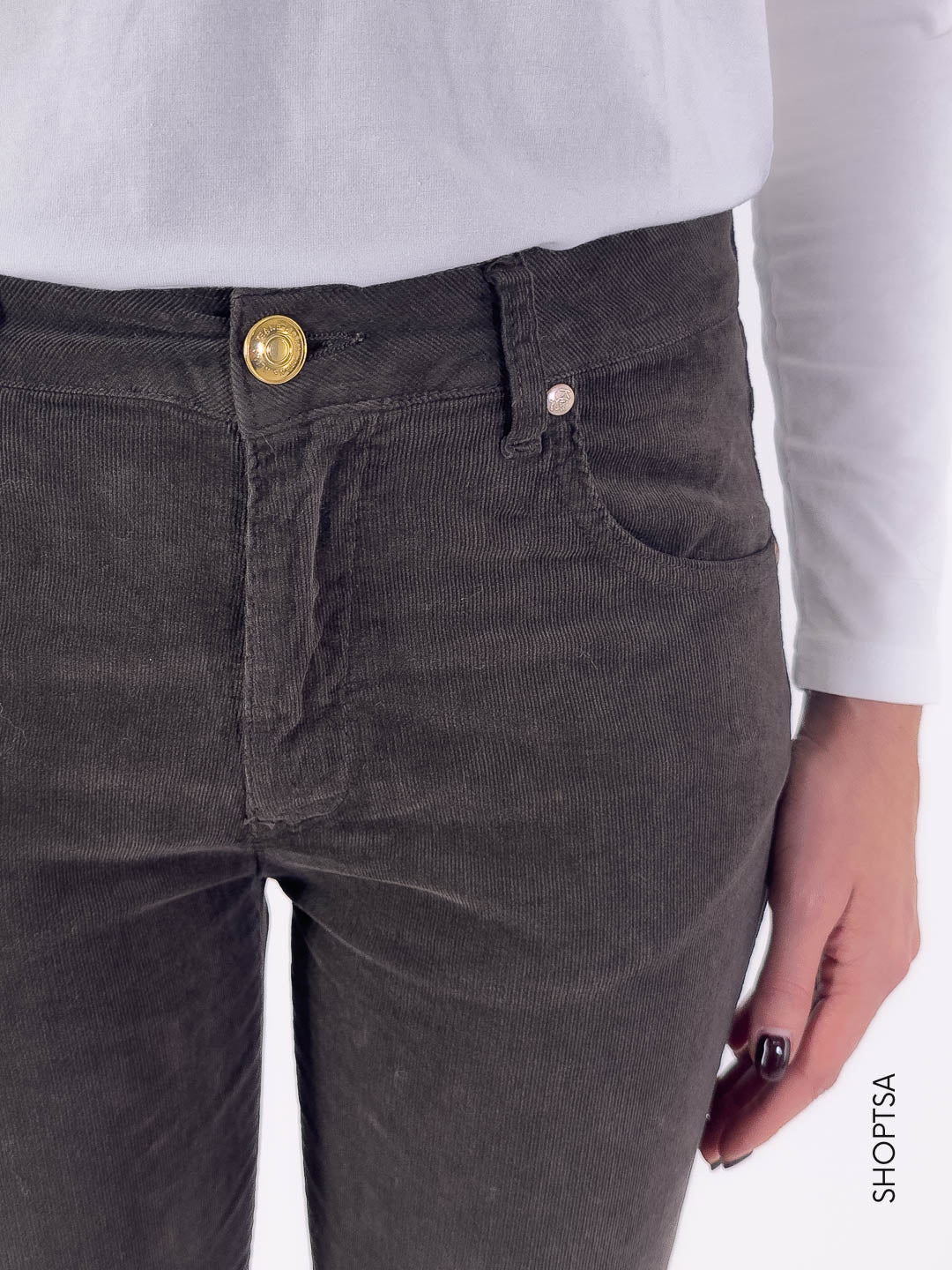 Pantalone velluto skinny