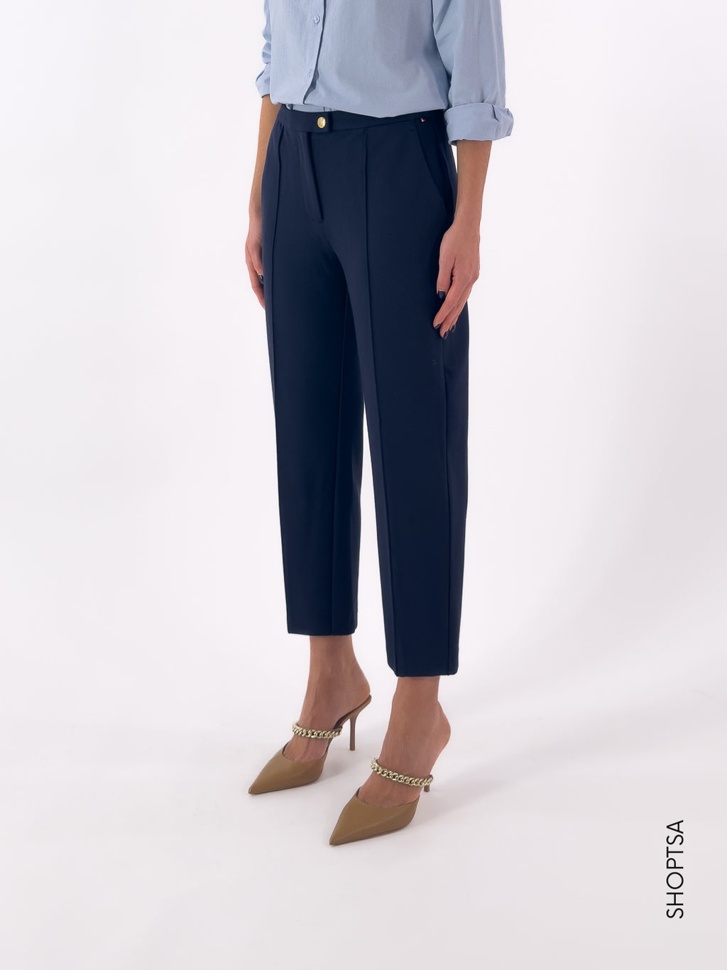 Pantalone slim in viscosa stretch