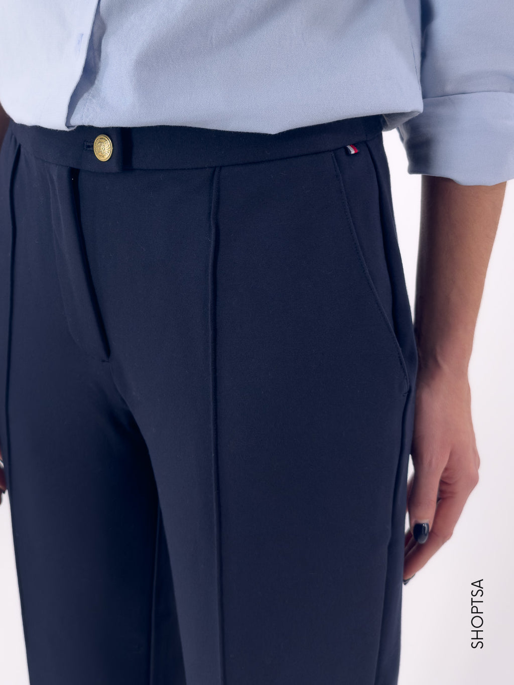 Pantalone slim in viscosa stretch