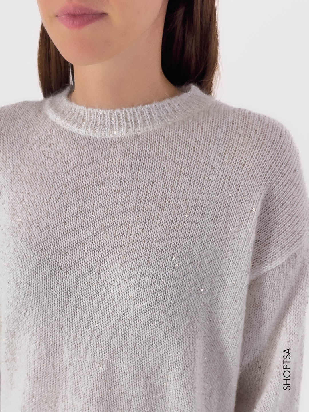 Maglia con micro paillettes