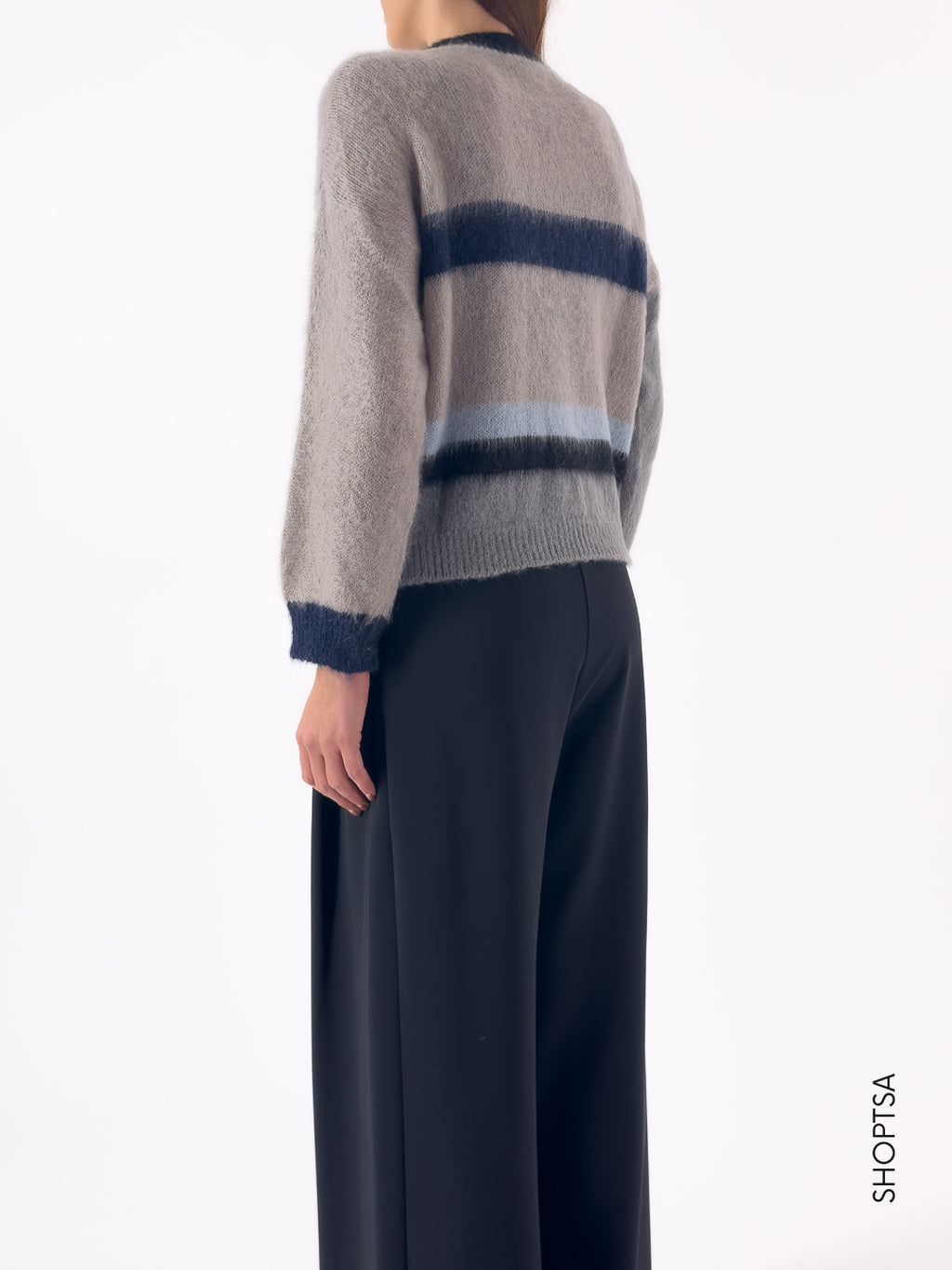 Maglione girocollo righe sfumate