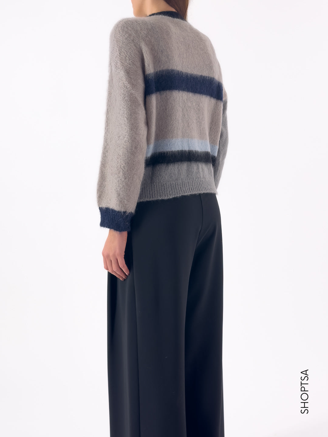 Maglione girocollo righe sfumate