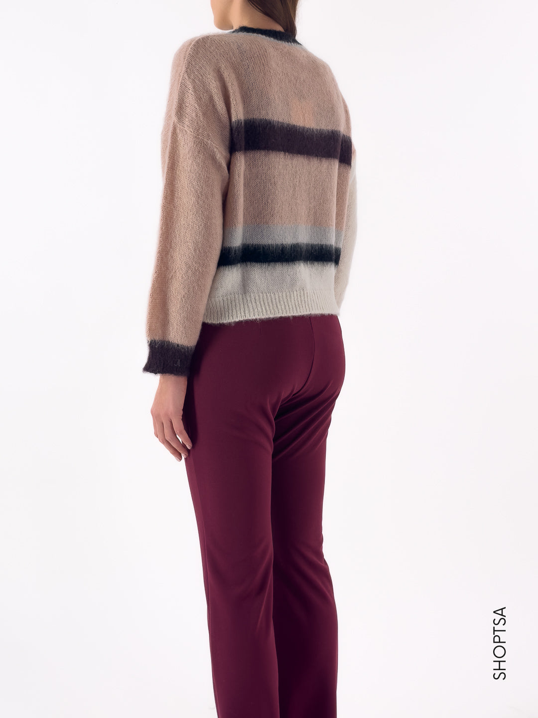 Maglione girocollo righe sfumate