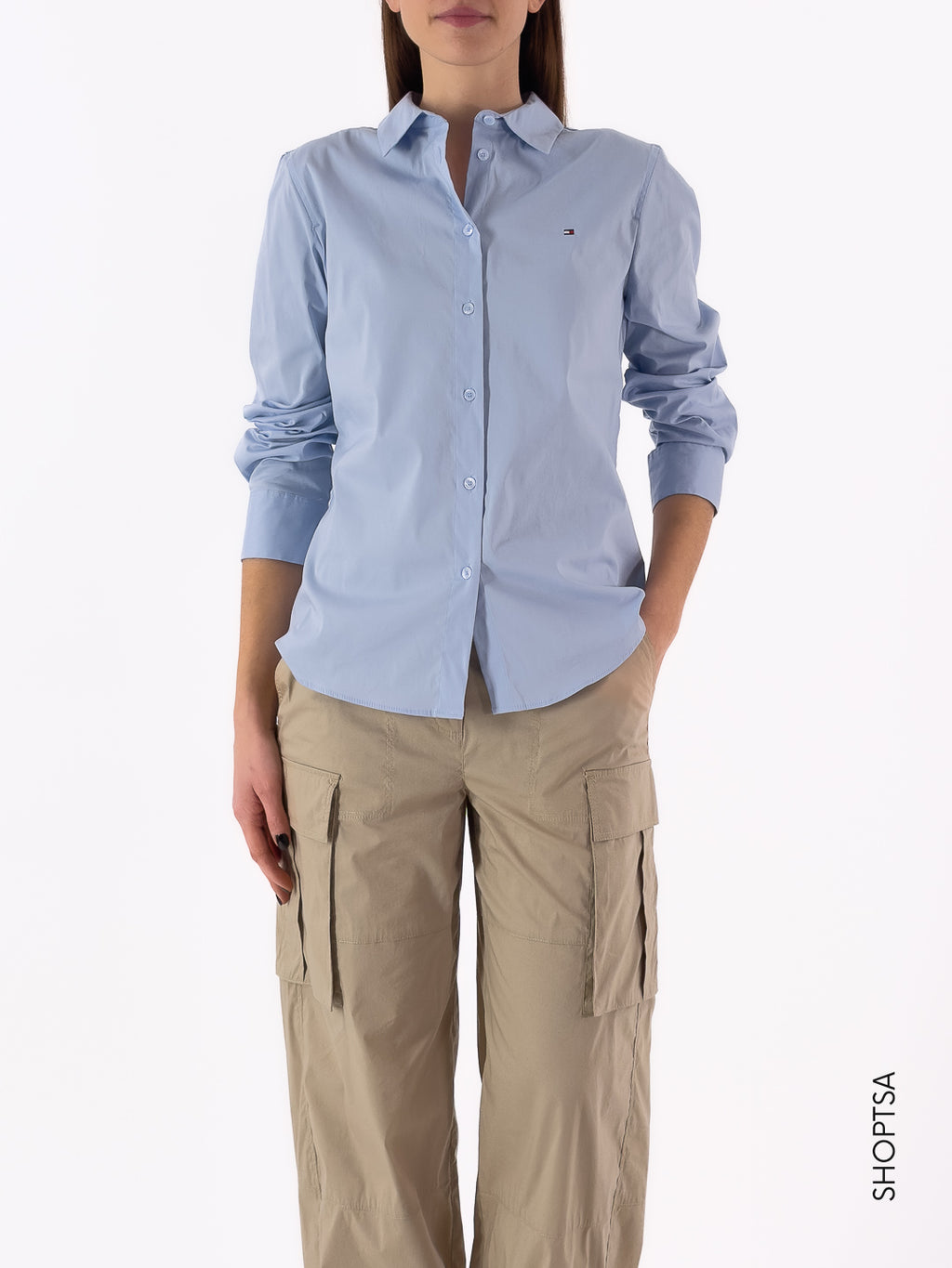 Camicia Maniche Lunghe in Popeline