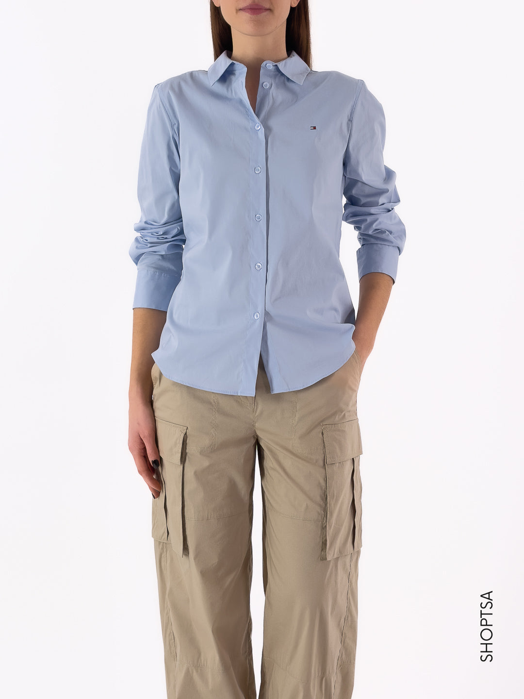 Camicia Maniche Lunghe in Popeline