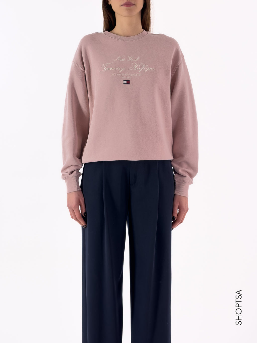 Felpa in cotone con ricamo