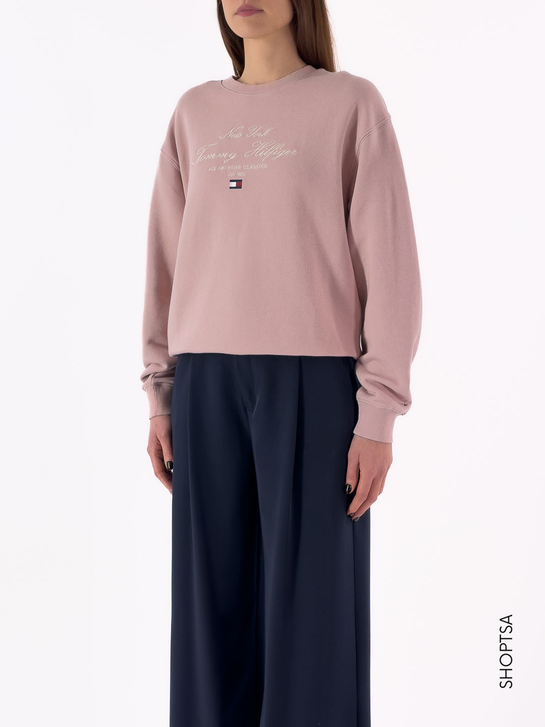 Felpa in cotone con ricamo