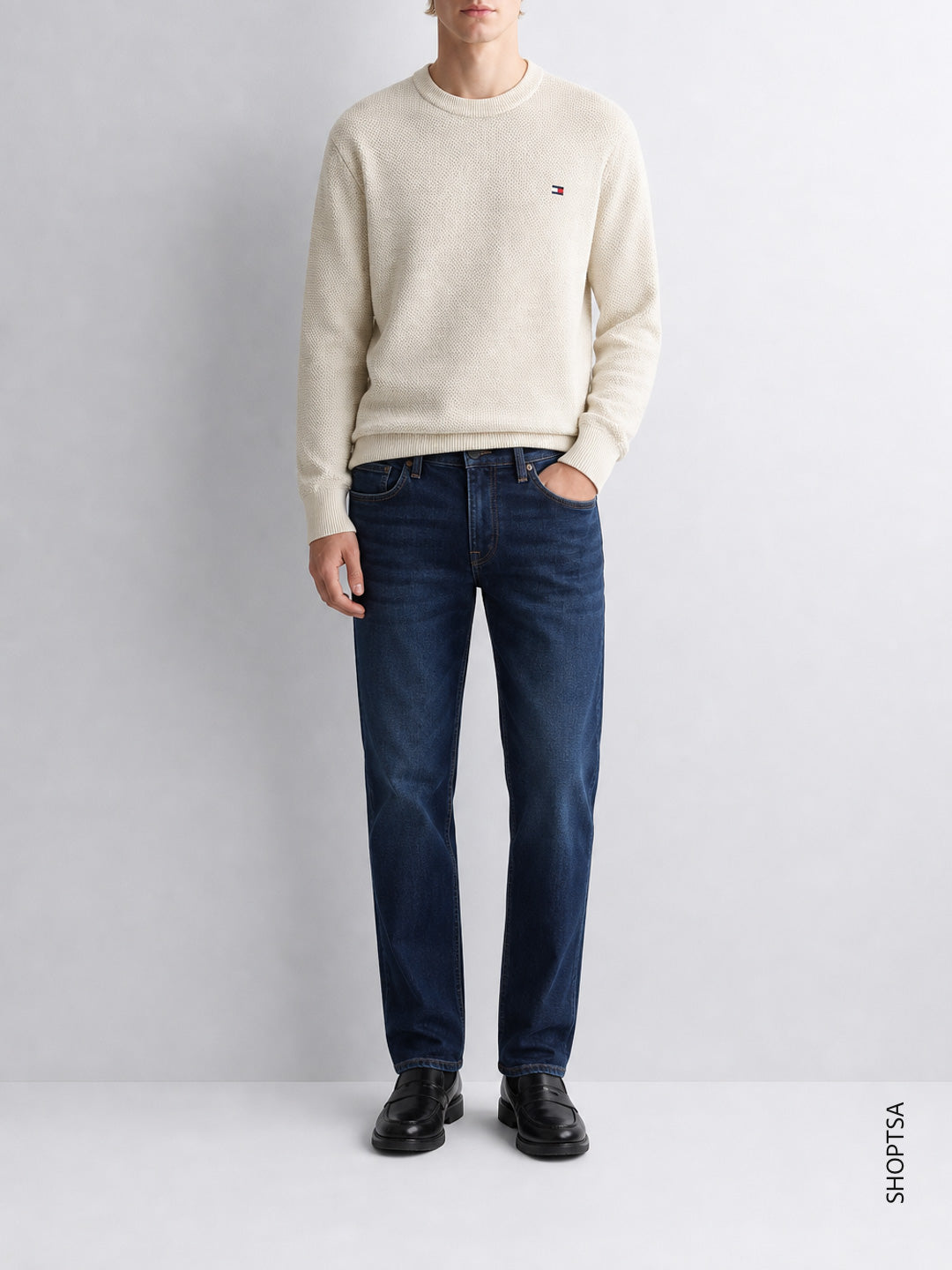 Pullover in maglia a nido d'ape